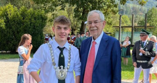 Bundeschützenprinz Mario Bender trifft Bundespräsident von Österreich beim Europaschützenfest